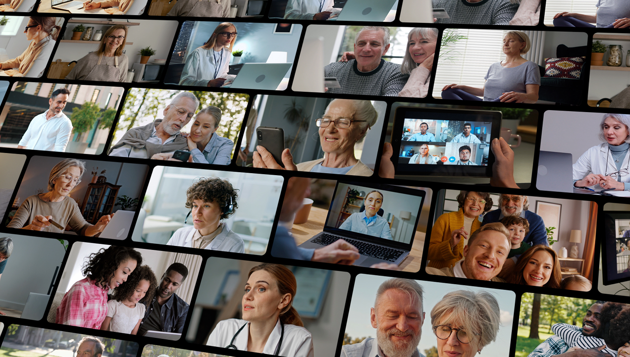 GoldCare members on a video call